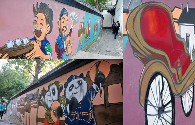 涂鸦壁画成为福州老街区一道新风景