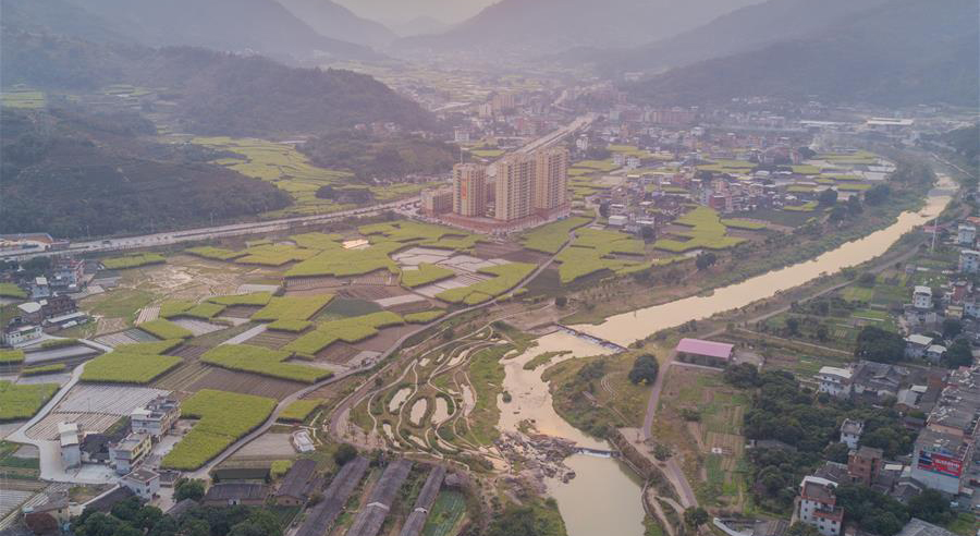 永春县石鼓镇卿园村附近的万里生态水系工程(资料图)